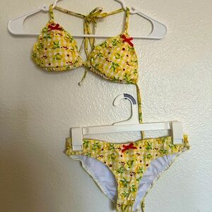 CUTE kids Lemon picnic vibe bikini